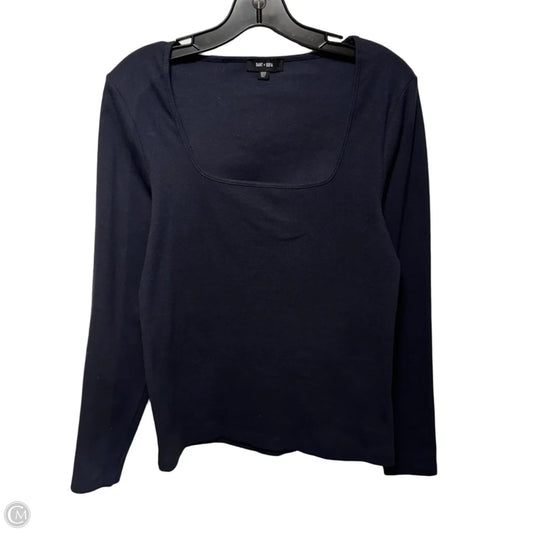 Ribbed Square Neck Top Long Sleeve By Saint + Sofia In Navy, Size: 10