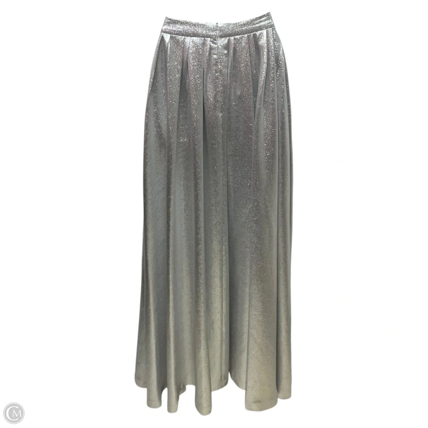 Eden Metallic Maxi Skirt By Muse by Marchesa In Silver, Size: 0