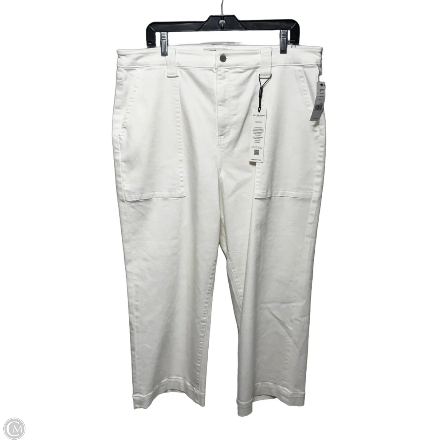 Stride High Rise Cropped Wide Leg By Liverpool In Bone White, Size: 16/33