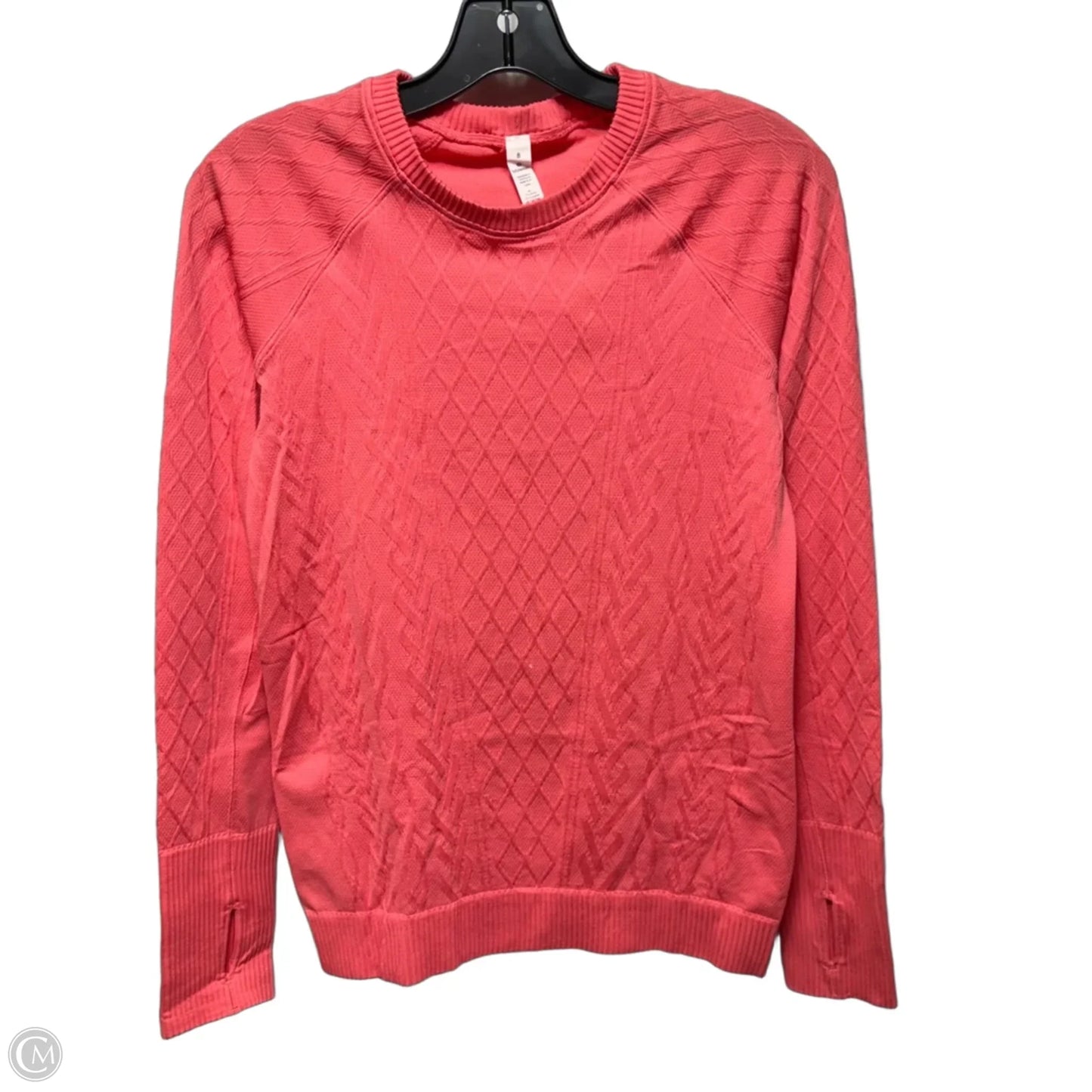 Athletic Top Long Sleeve Crewneck By Lululemon In Coral, Size: 8