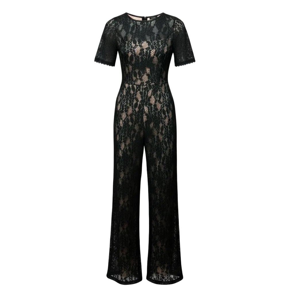 Janus Lace Wide Leg Jumpsuit By Alexis In Black & Tan, Size: M