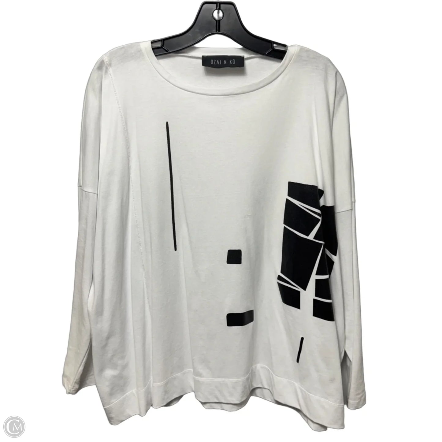 Abstract Top Long Sleeve By Ozai n Ku In Black, Size: M