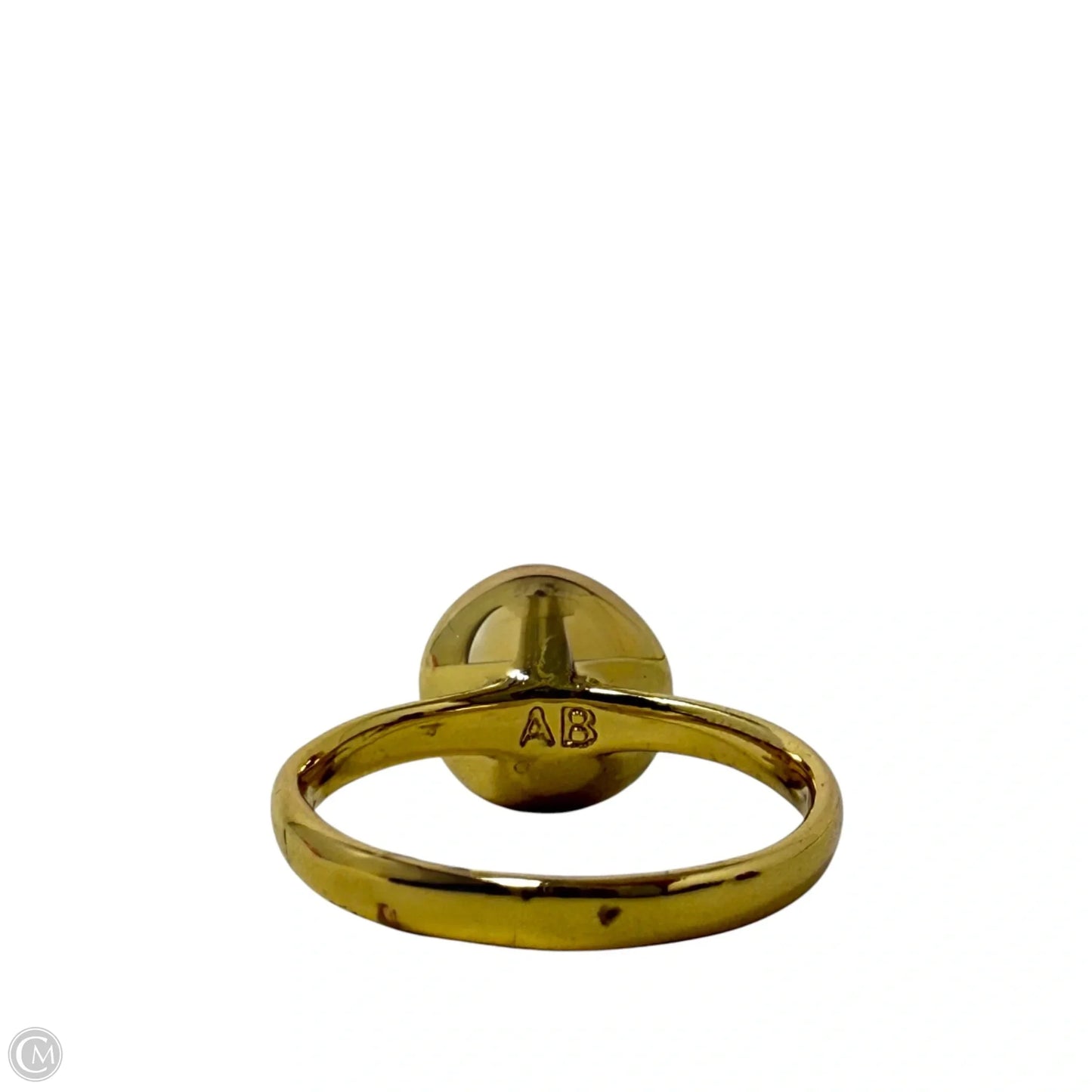 Lucite Mini Sphere Ring (Light Blue/Gold) By Alexis Bittar, Size: 5.5