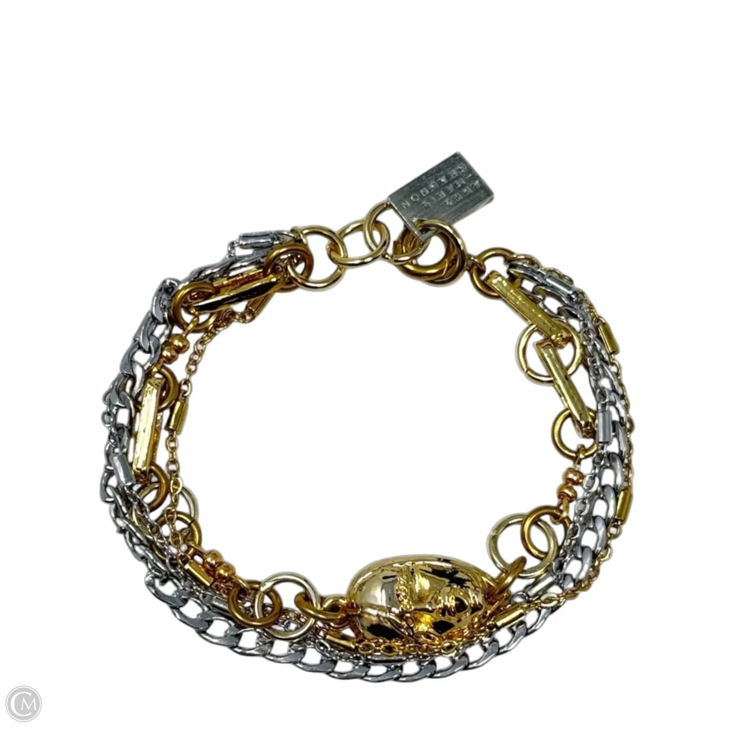 Multi-Row Two Tone Faces Bracelet By Anne Marie Chagnon