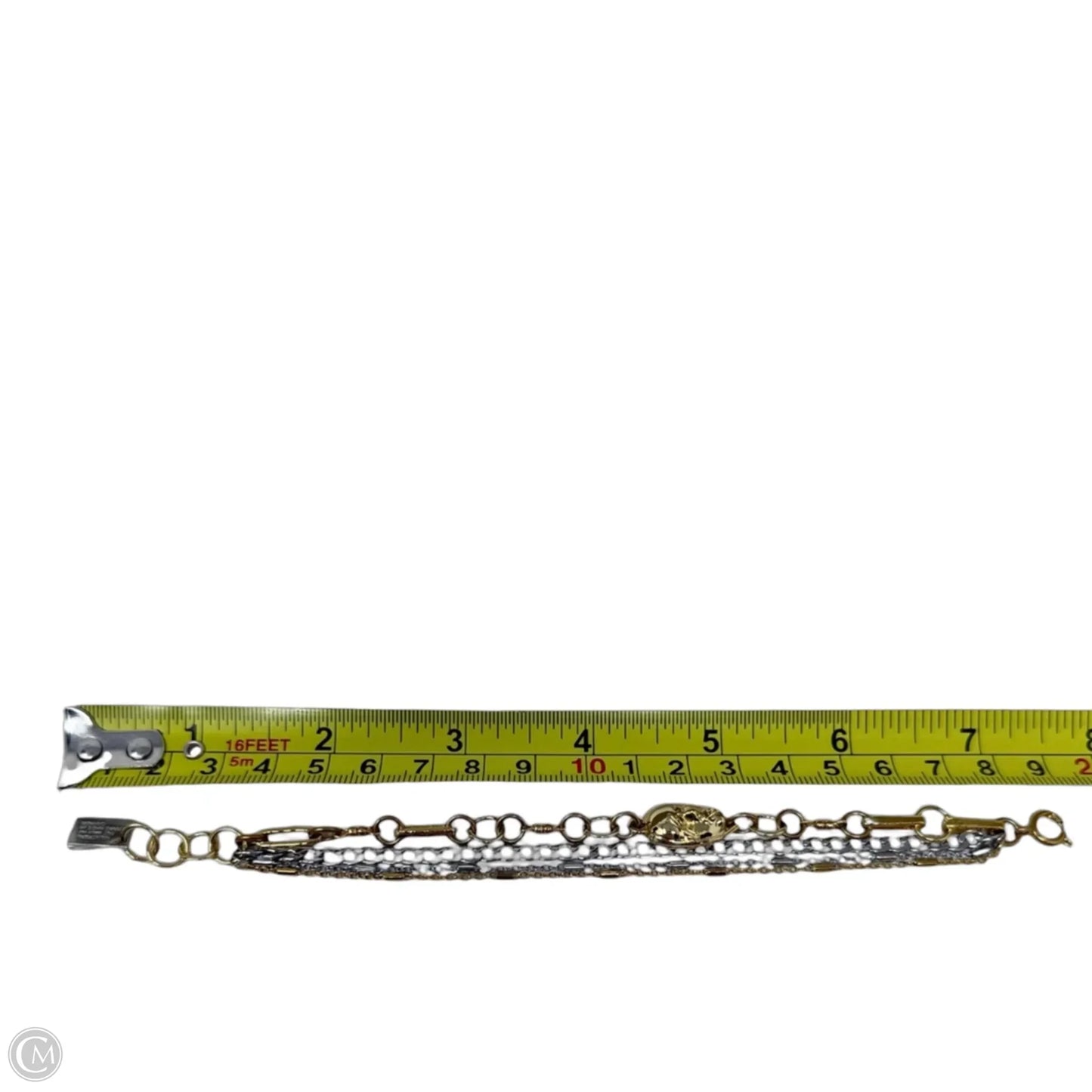 Multi-Row Two Tone Faces Bracelet By Anne Marie Chagnon