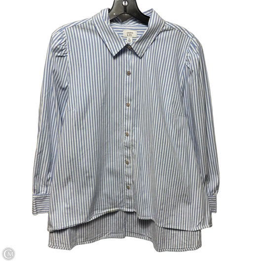 Floral Button Top Long Sleeve By Crown And Ivy In Striped Pattern, Size: Xl