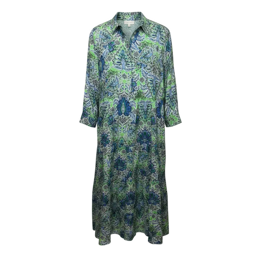 Printed Maxi Shirt Dress By Milano In Paisley Print, Size: 6