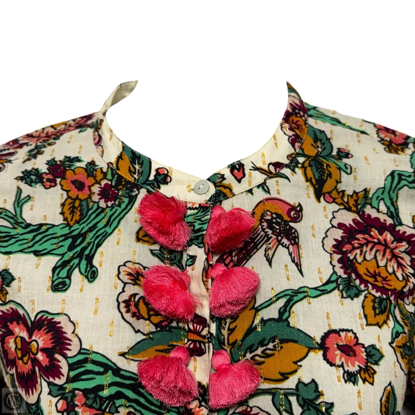 Tassel Top Long Sleeve By Figue In Floral Print, Size: L