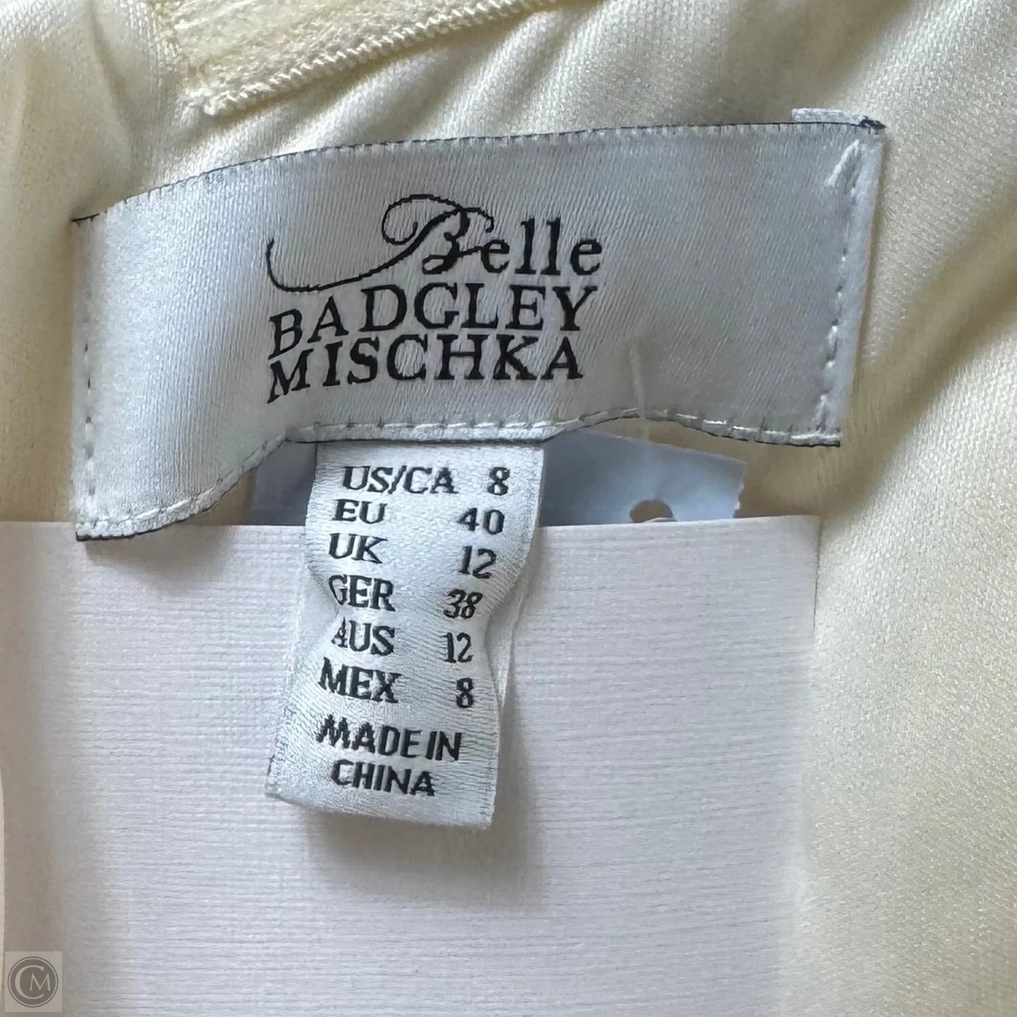 Cala Dress By Badgley Mischka In Cream, Size: 8