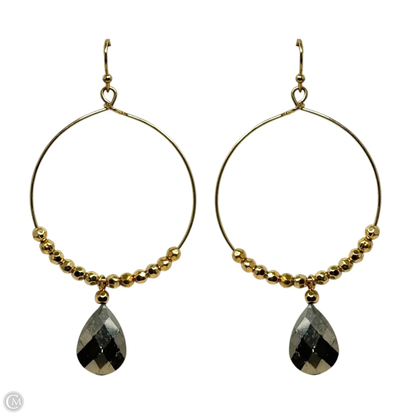 Round Gold Tone Dangle Earrings
