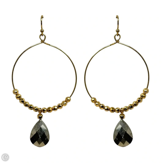 Round Gold Tone Dangle Earrings