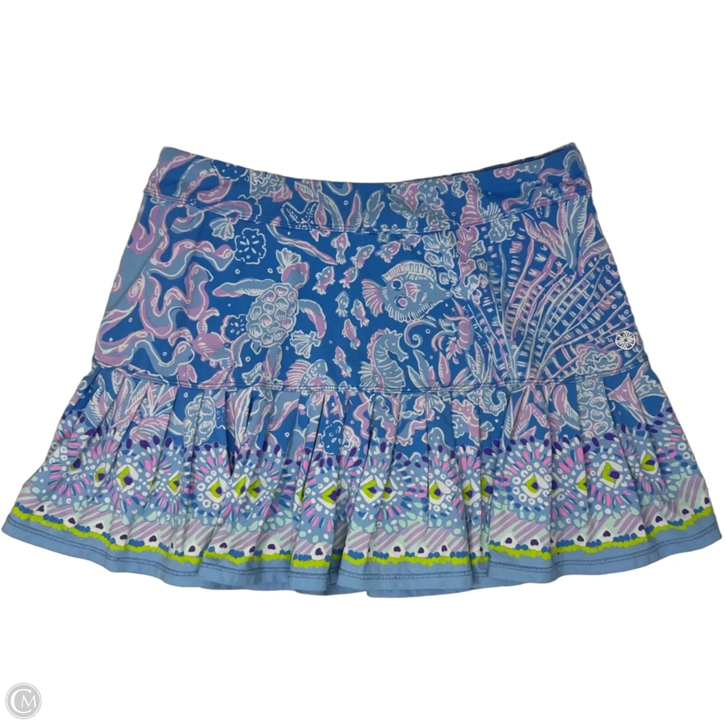 Taye Skort UPF50+ Designer By Lilly Pulitzer In Boca Blue, Sea What I See, Size: S