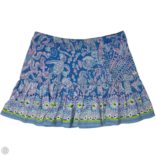 Taye Skort UPF50+ Designer By Lilly Pulitzer In Boca Blue, Sea What I See, Size: S