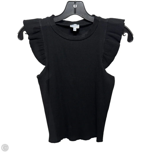Ribbed Crop Top Sleeveless By Blue Rain In Black, Size: L