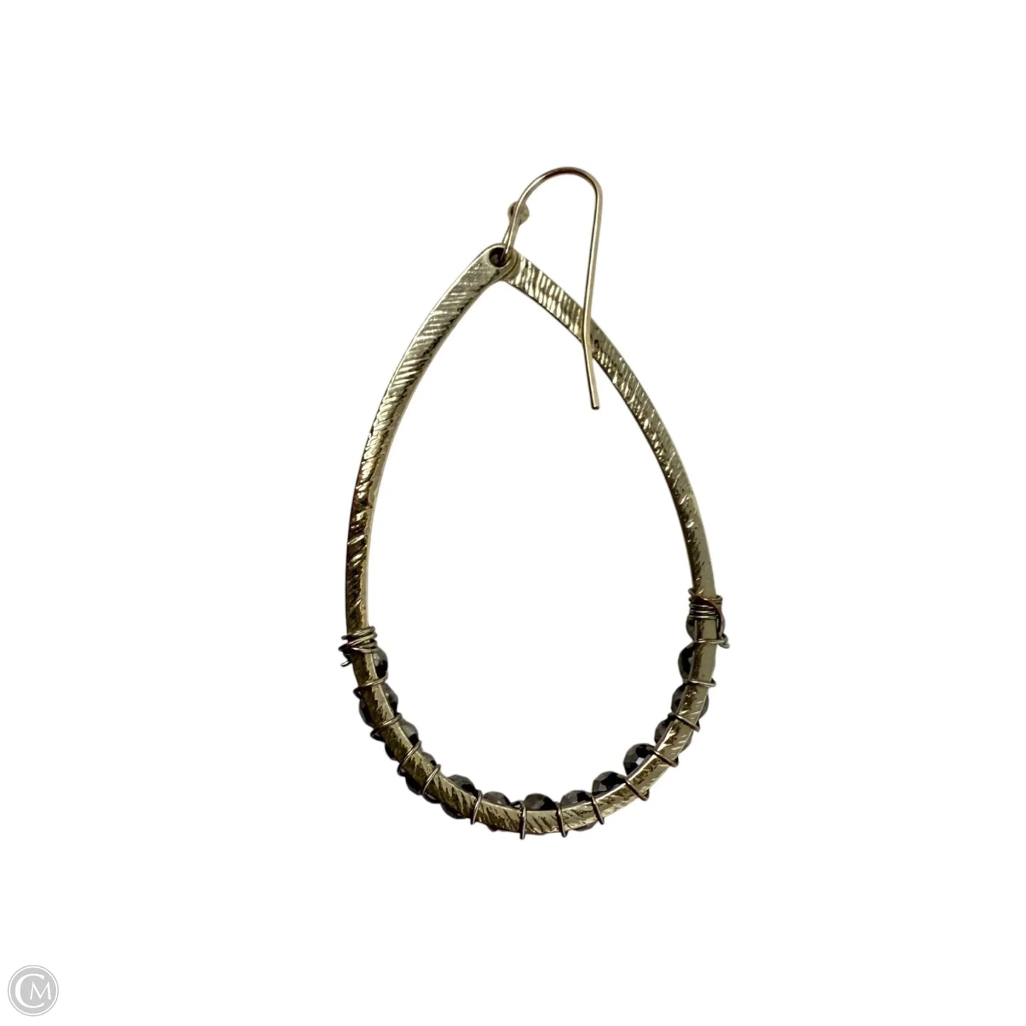 Wire Wrapped Beaded Teardrop Earrings