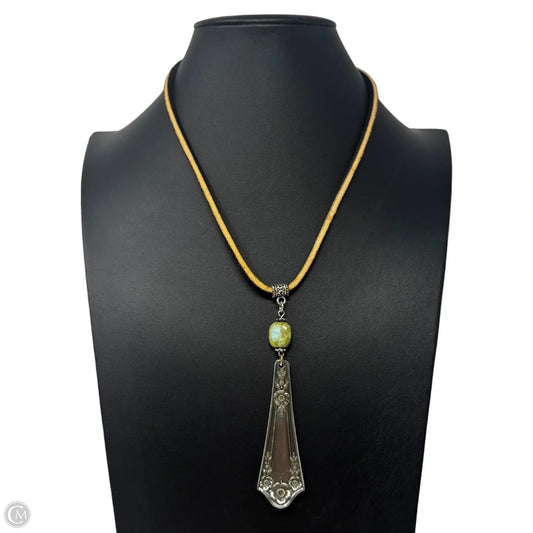 Silverware Handle & Leather Cord Necklace Statement Unbranded