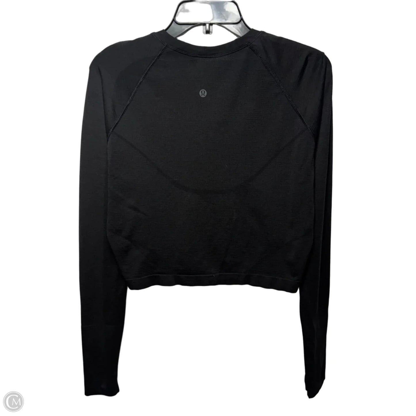 Cropped Athletic Top Long Sleeve Crewneck By Lululemon In Black, Size: 12