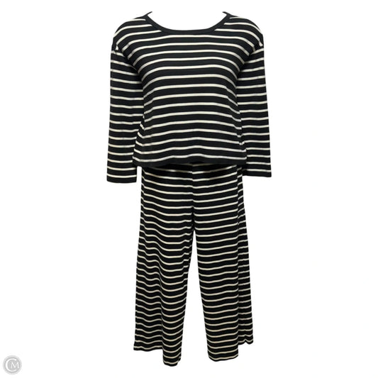 Wide Leg Pajama Set Pants By Hannah Anderson In Striped Pattern, Size: M