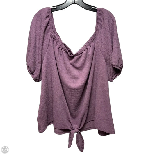 Top Short Sleeve By In Studio In Purple, Size: 3x