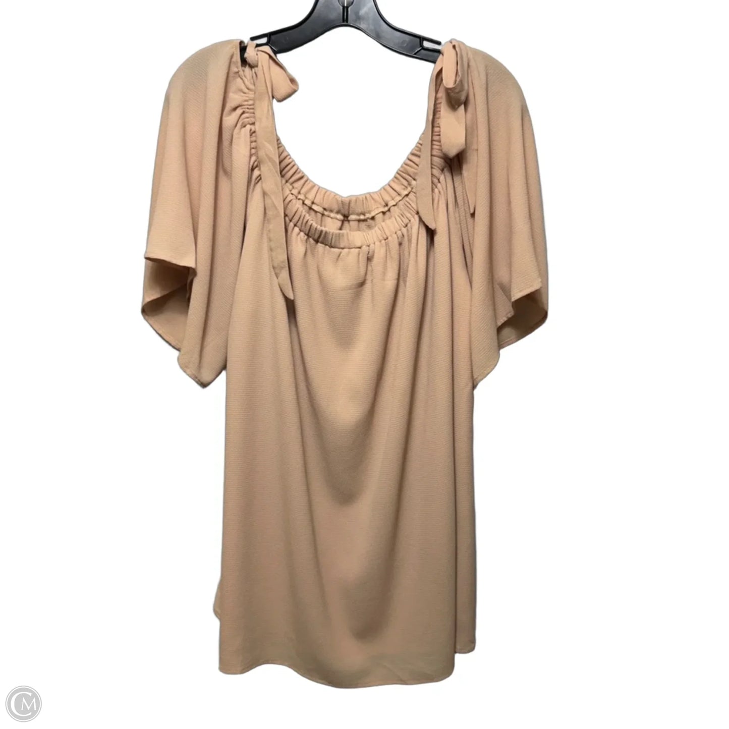 Top Short Sleeve By She + Sky In Tan, Size: 2x