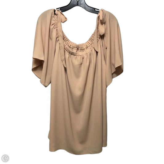 Top Short Sleeve By She + Sky In Tan, Size: 2x