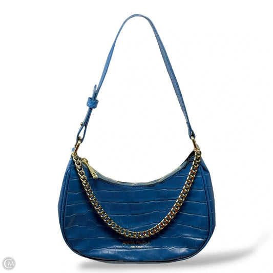 Susanna Croc Embossed Italian Leather Shoulder Bag By Anna Paola, Size: Small