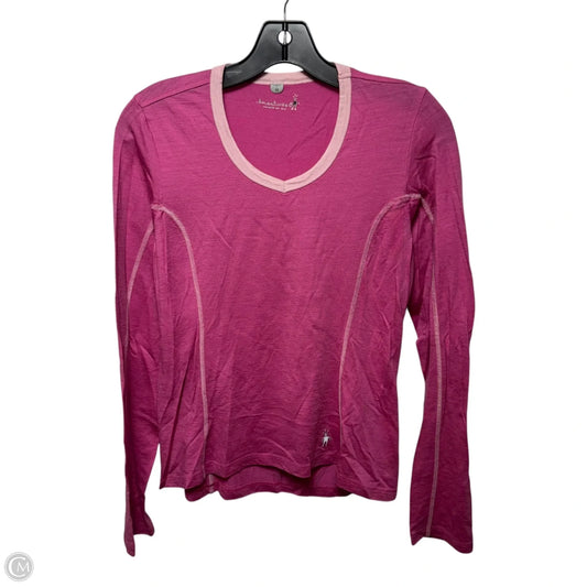 Athletic Top Merino Wool Long Sleeve Crewneck By Smartwool In Pink, Size: M
