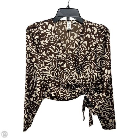 Top Long Sleeve By Joie In Brown & Cream, Size: Xs