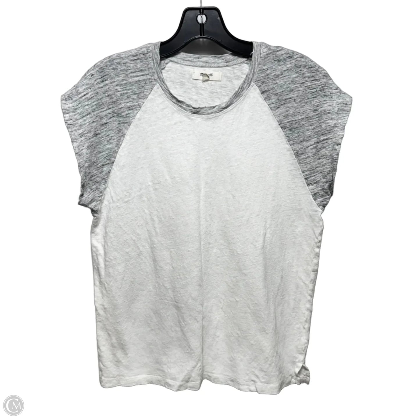 Top Sleeveless By Madewell In Grey & White, Size: M