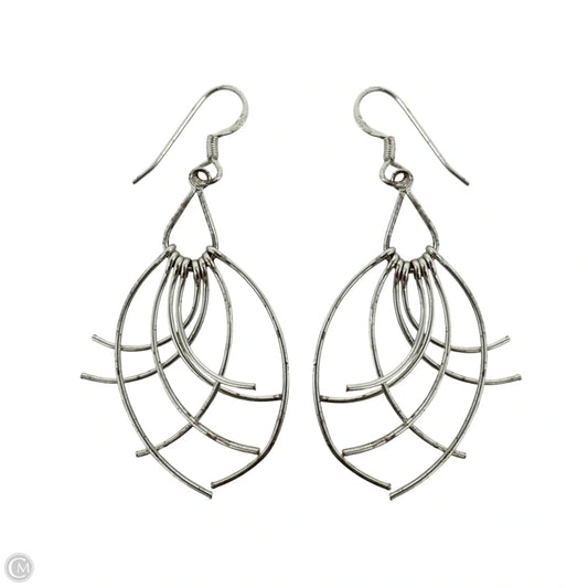 Sterling Silver Curved Wire Drop Earrings Sterling Silver By Primrose
