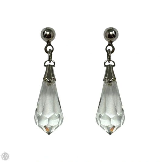 Small Clear Faceted Bead Dangle Earrings