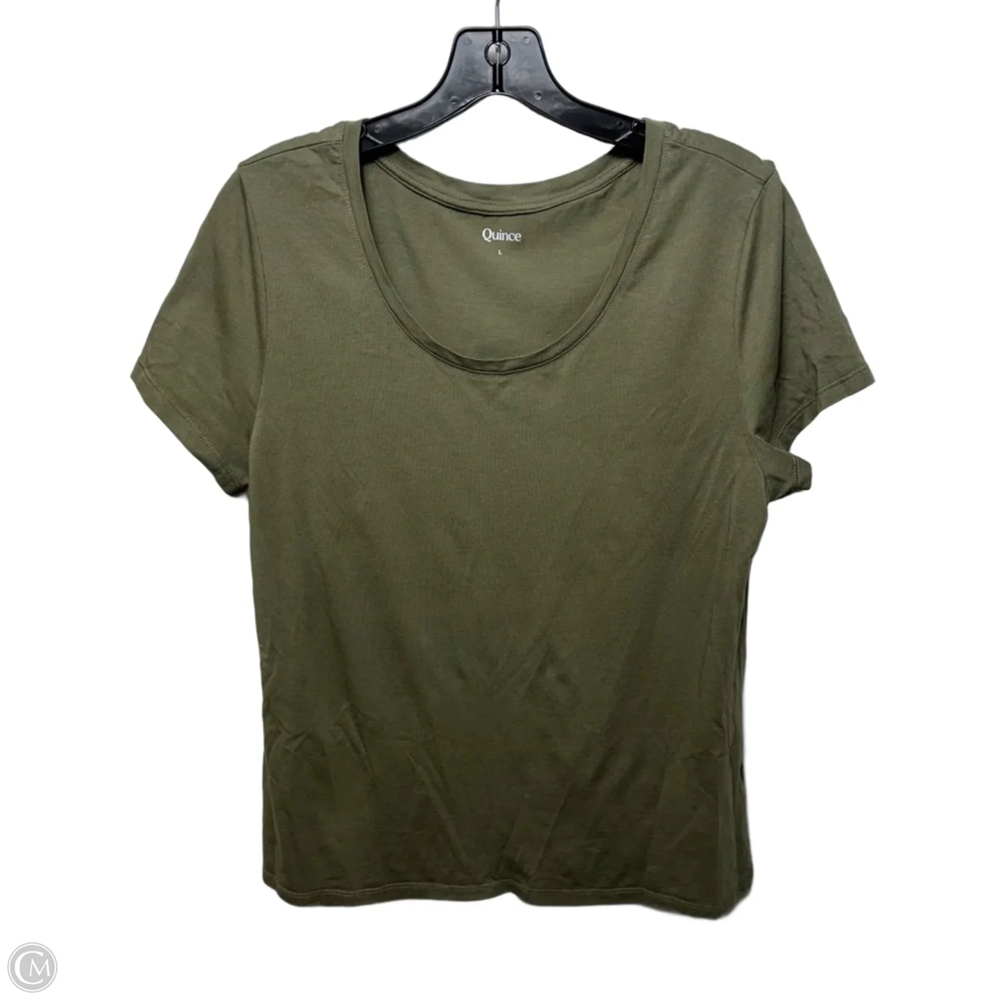 Top Short Sleeve Basic By Quince In Green, Size: L