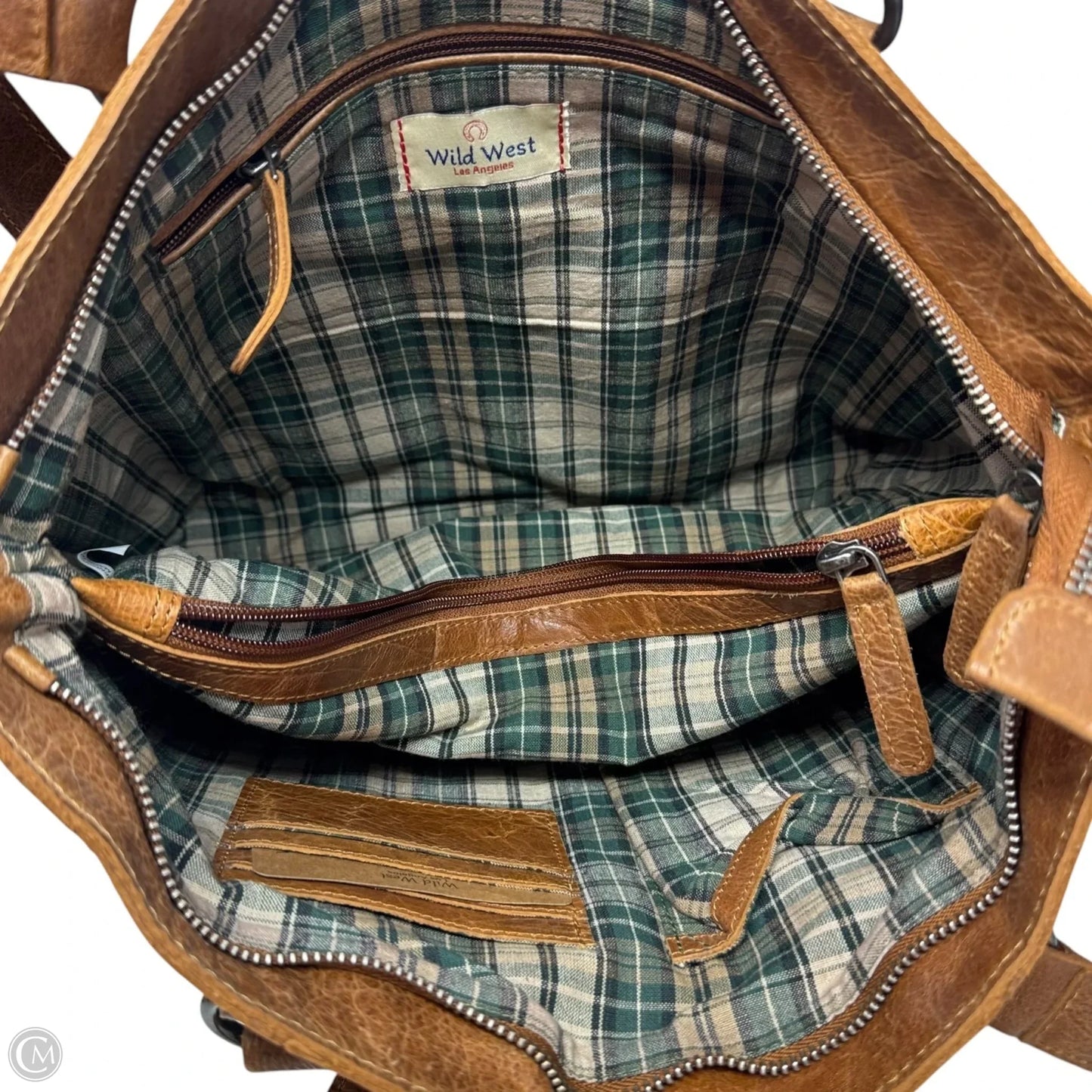 Tote Leather By Wild West, Size: Medium