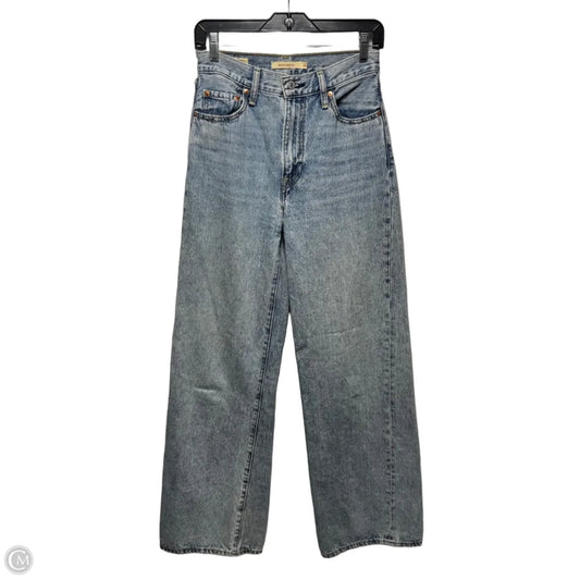 Ribcage Wide Leg Jeans By Levis In Blue Denim, Size: 2/26