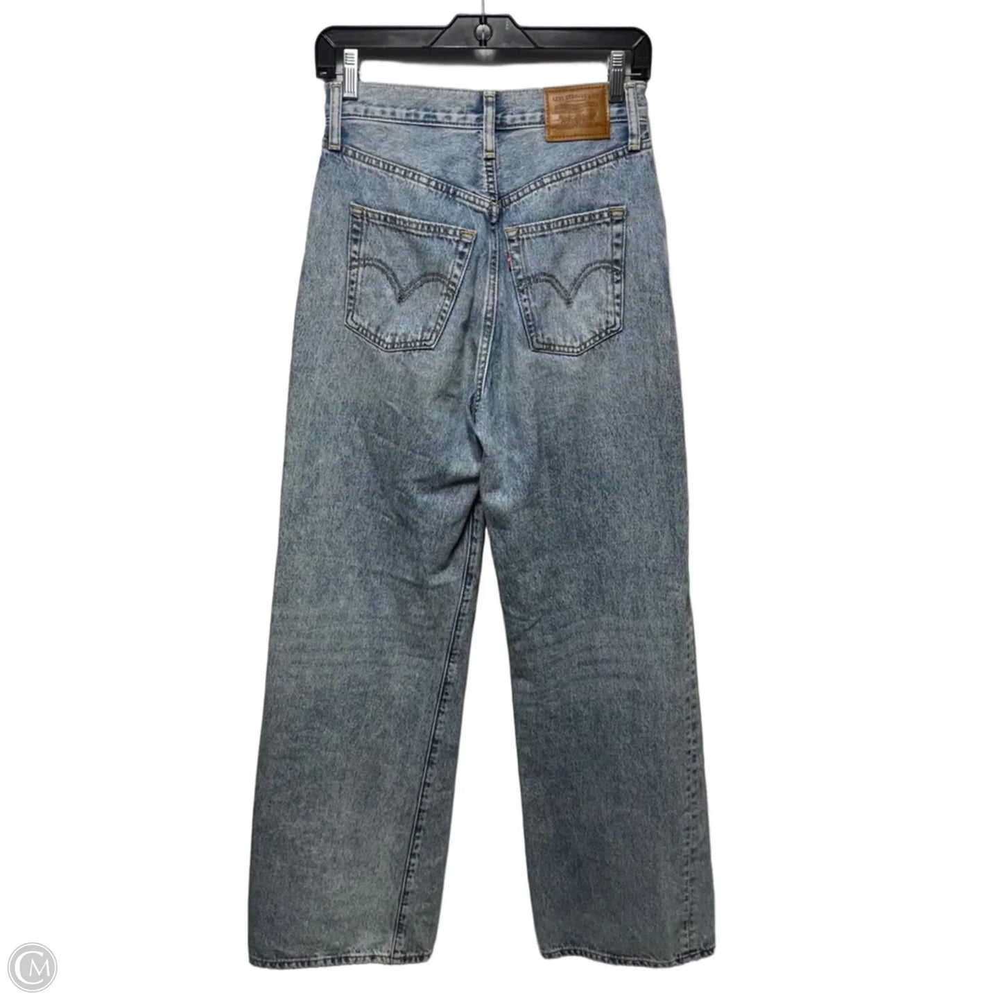 Ribcage Wide Leg Jeans By Levis In Blue Denim, Size: 2/26