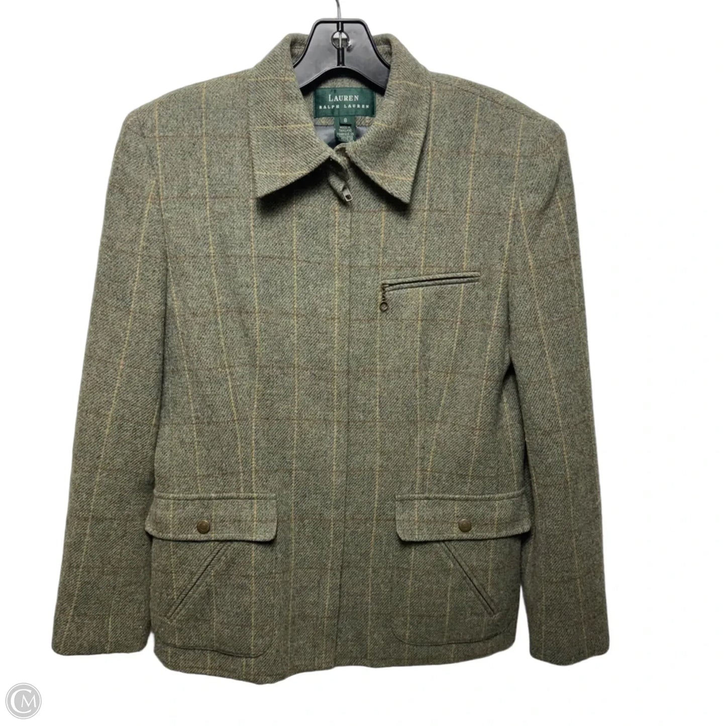 Vintage Lambswool Coat By Lauren By Ralph Lauren In Green, Size: 8