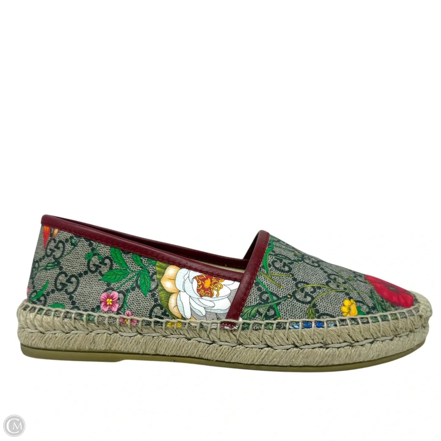 GG Supreme Monogram Flora Espadrilles In Coated Canvas Luxury Designer By Gucci In Floral Print, Size: 6 (36)