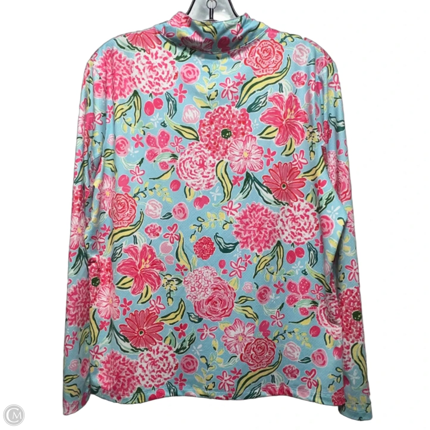 Athletic Top Long Sleeve Collar By Gottex In Floral Print, Size: L