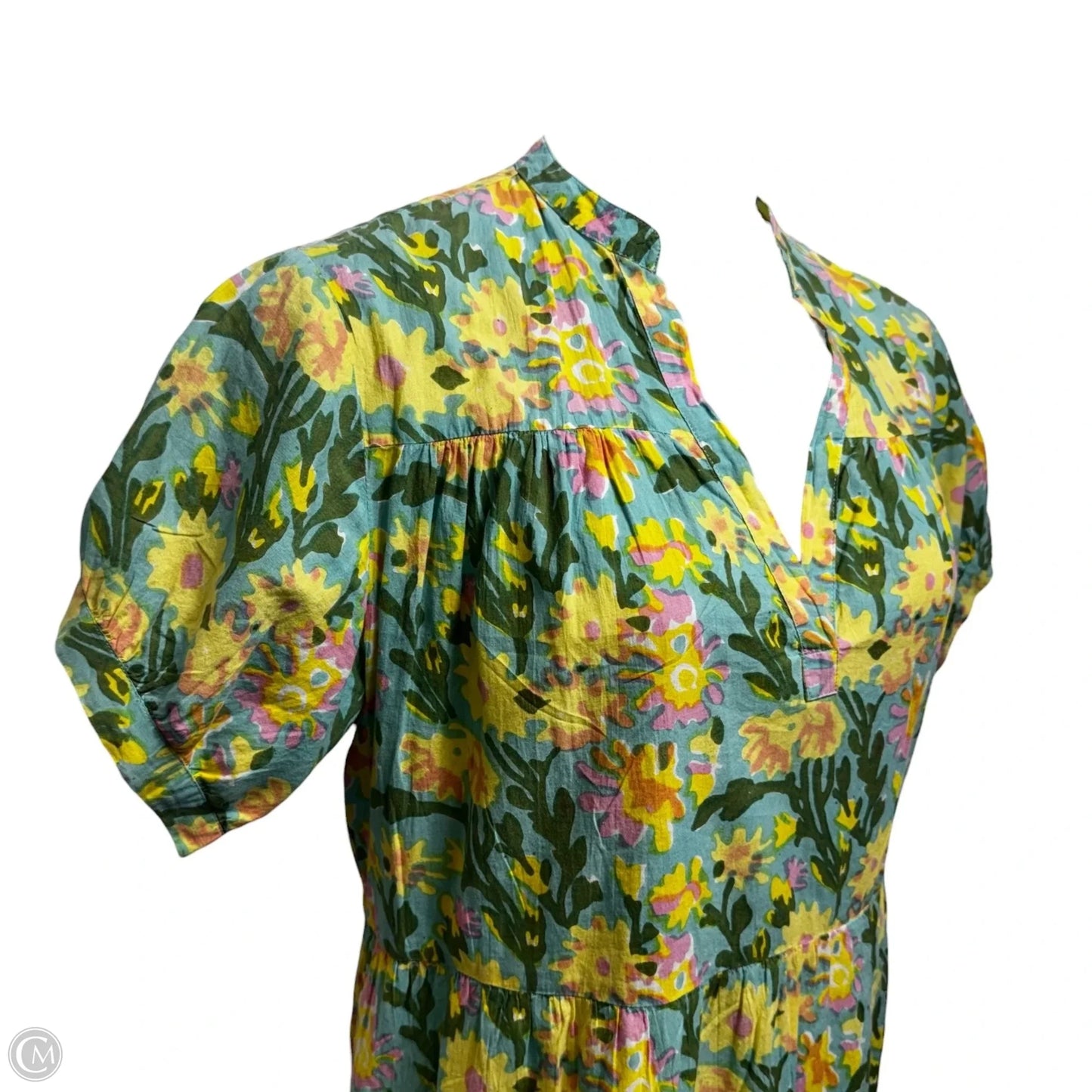 Martine Tiered Puff Sleeve Mini Dress By Fitzroy & Willa In Floral Print, Size: L