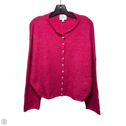 Sweater Cardigan By Things Between In Pink, Size: L