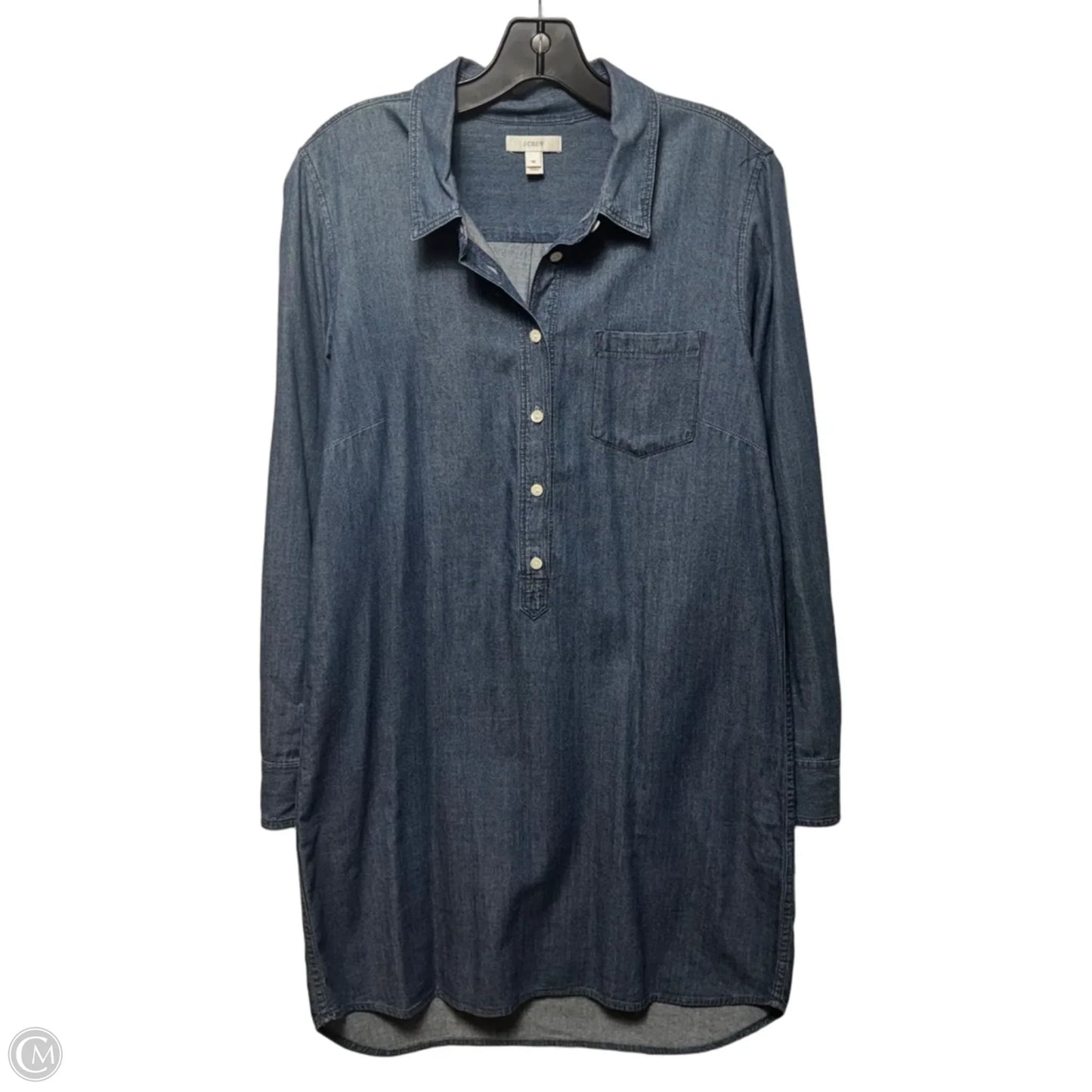 Tunic Long Sleeve By J. Crew In Blue Denim, Size: 12