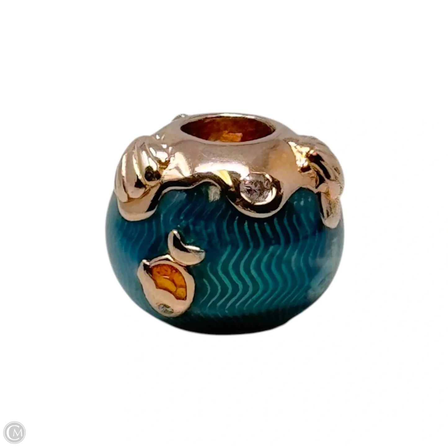 Shimmering Ocean Waves & Fish Bracelet Charm By Pandora