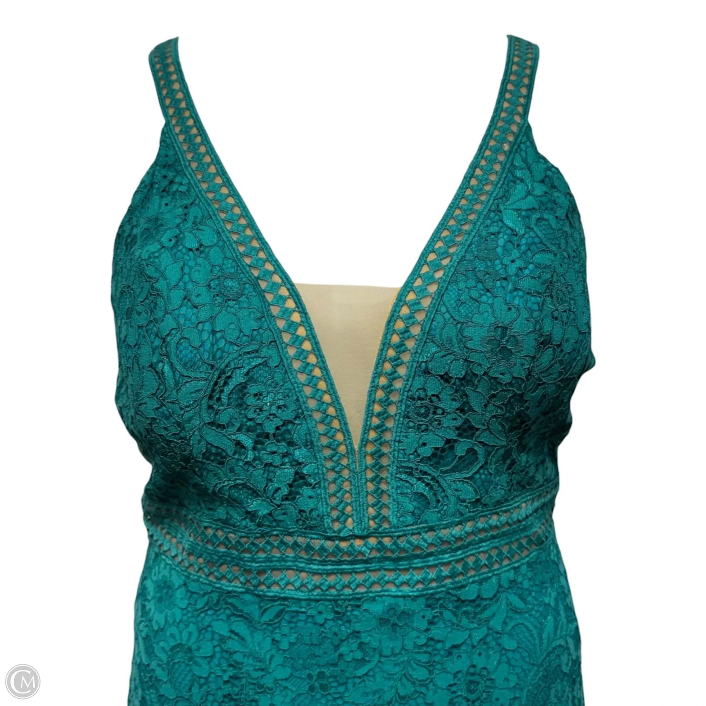 Lace Dress Party Long By DB Studio In Teal, Size: 14