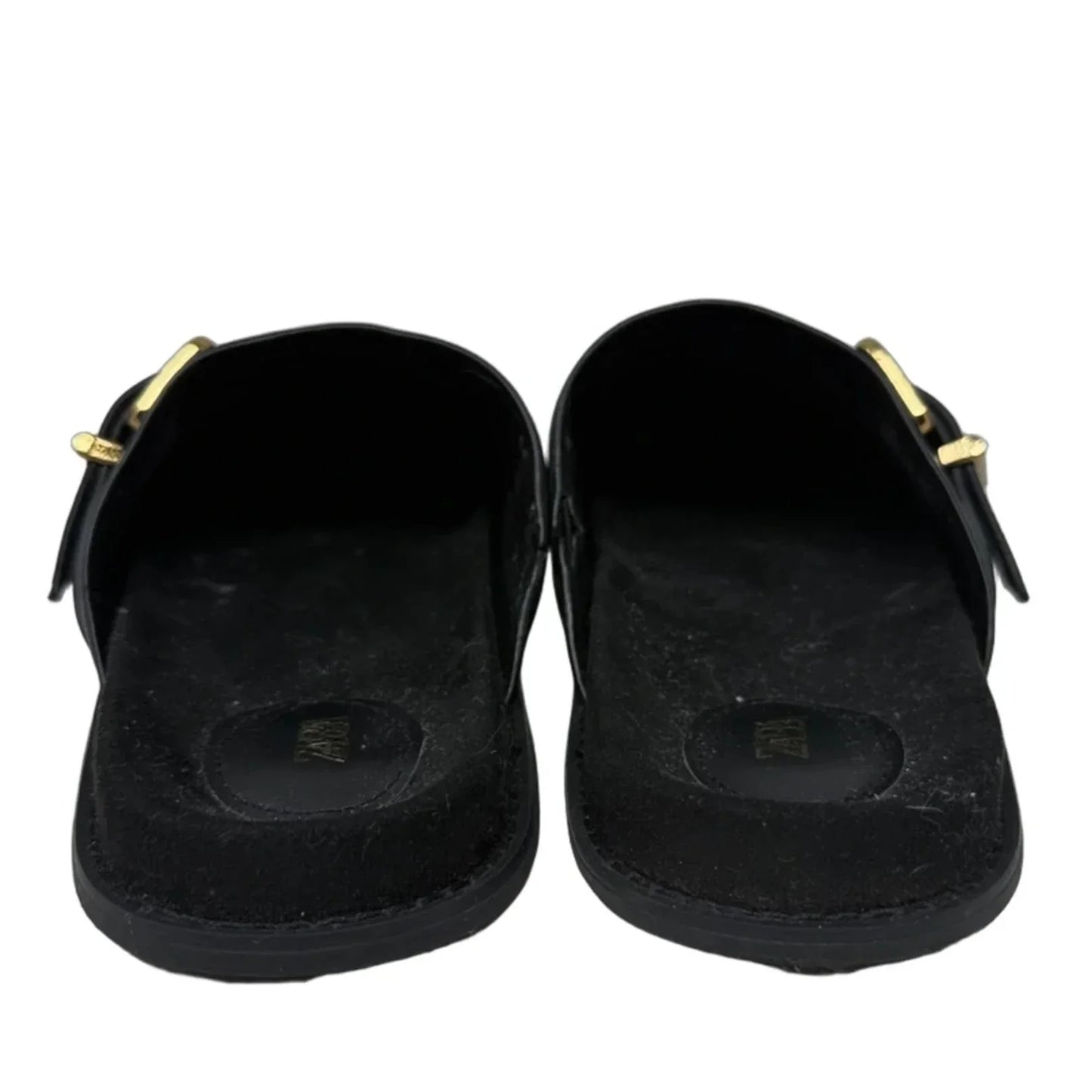 Flat Buckled Clogs By Zara In Black, Size: 7.5