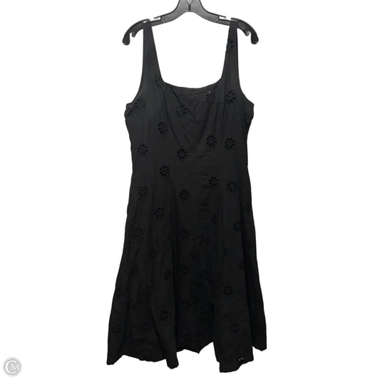 Eyelet Tank Dress Casual Midi By Nicole Miller In Black, Size: L