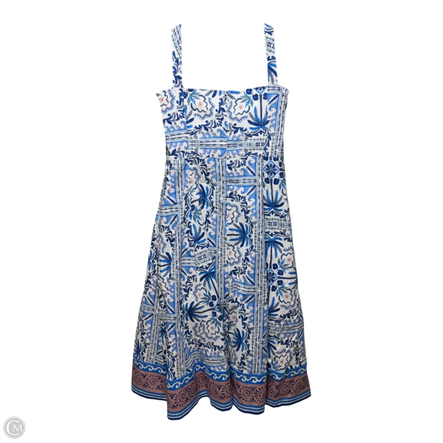Dress Casual Midi By Avec Les Filles In Blue & Cream, Size: 12