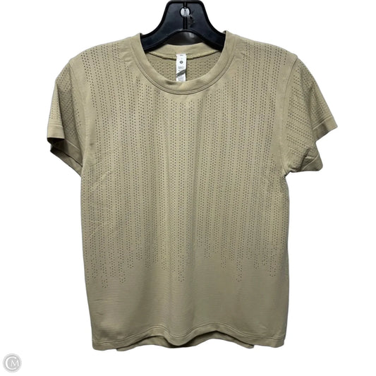 Perforated Athletic Top Short Sleeve By Lululemon In Tan, Size: 4