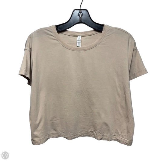 Cropped Athletic Top Short Sleeve By Lululemon In Tan, Size: 6