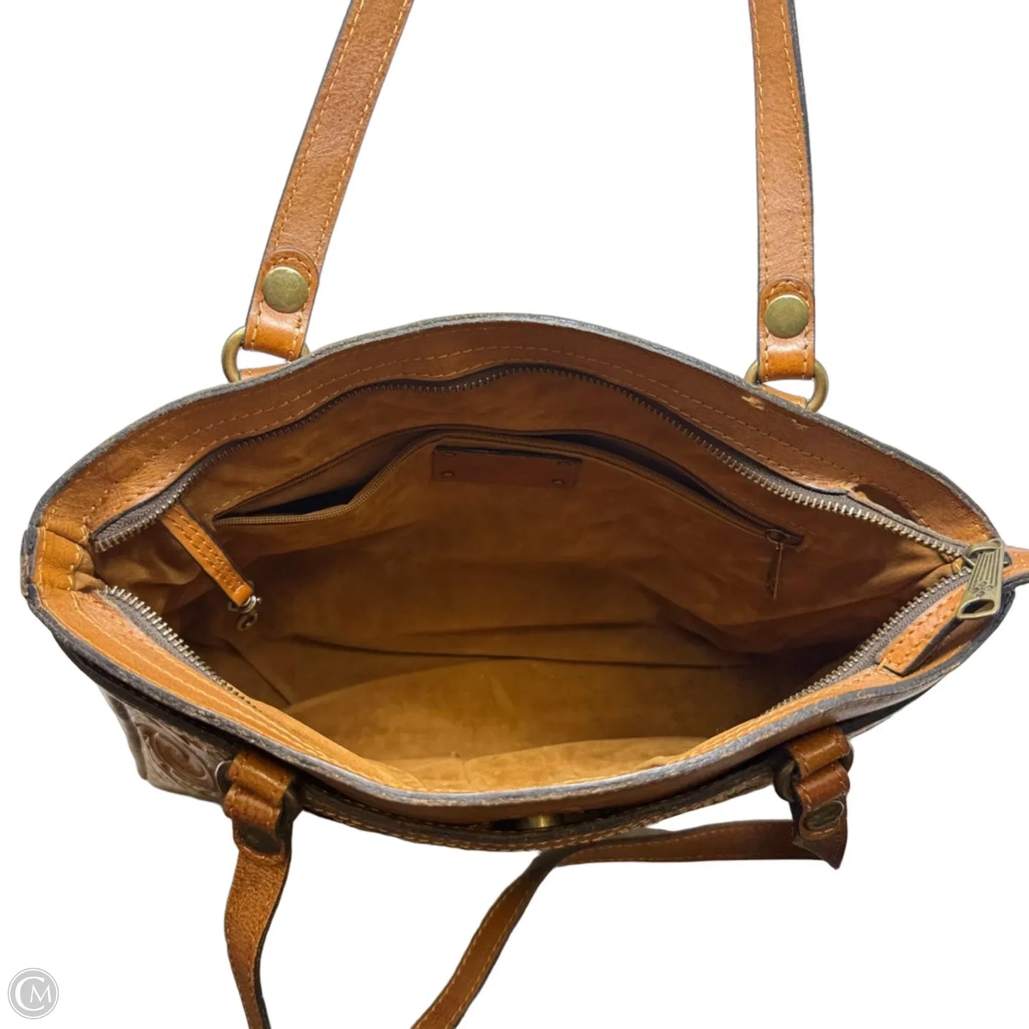 Poppy Tooled Leather Tote Designer By Patricia Nash, Size: Large