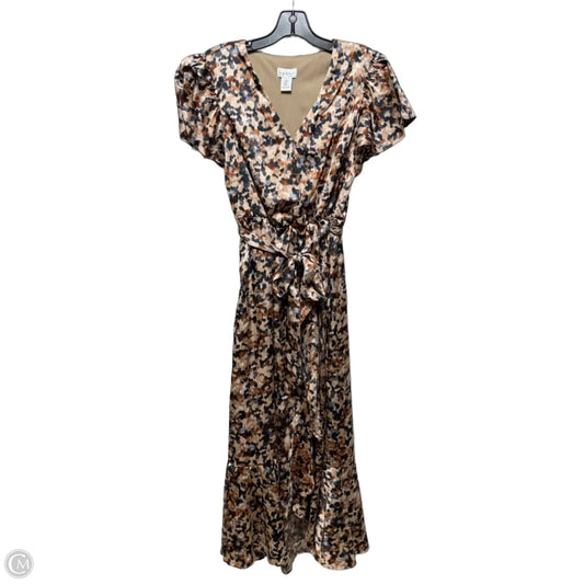 Dress Casual Maxi By Nicole Miller In Brown & Cream, Size: M